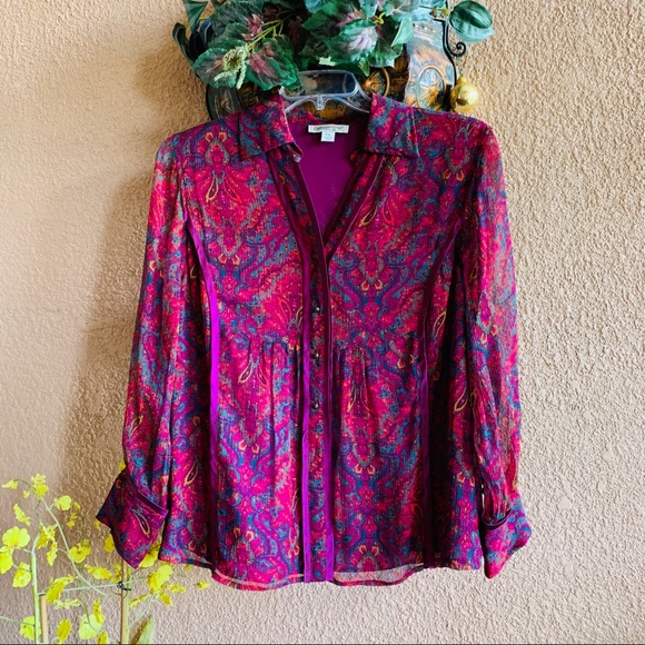 Coldwater Creek Tops | Coldwater Creek Womens Lined Silk Blouse Top | Poshmark
